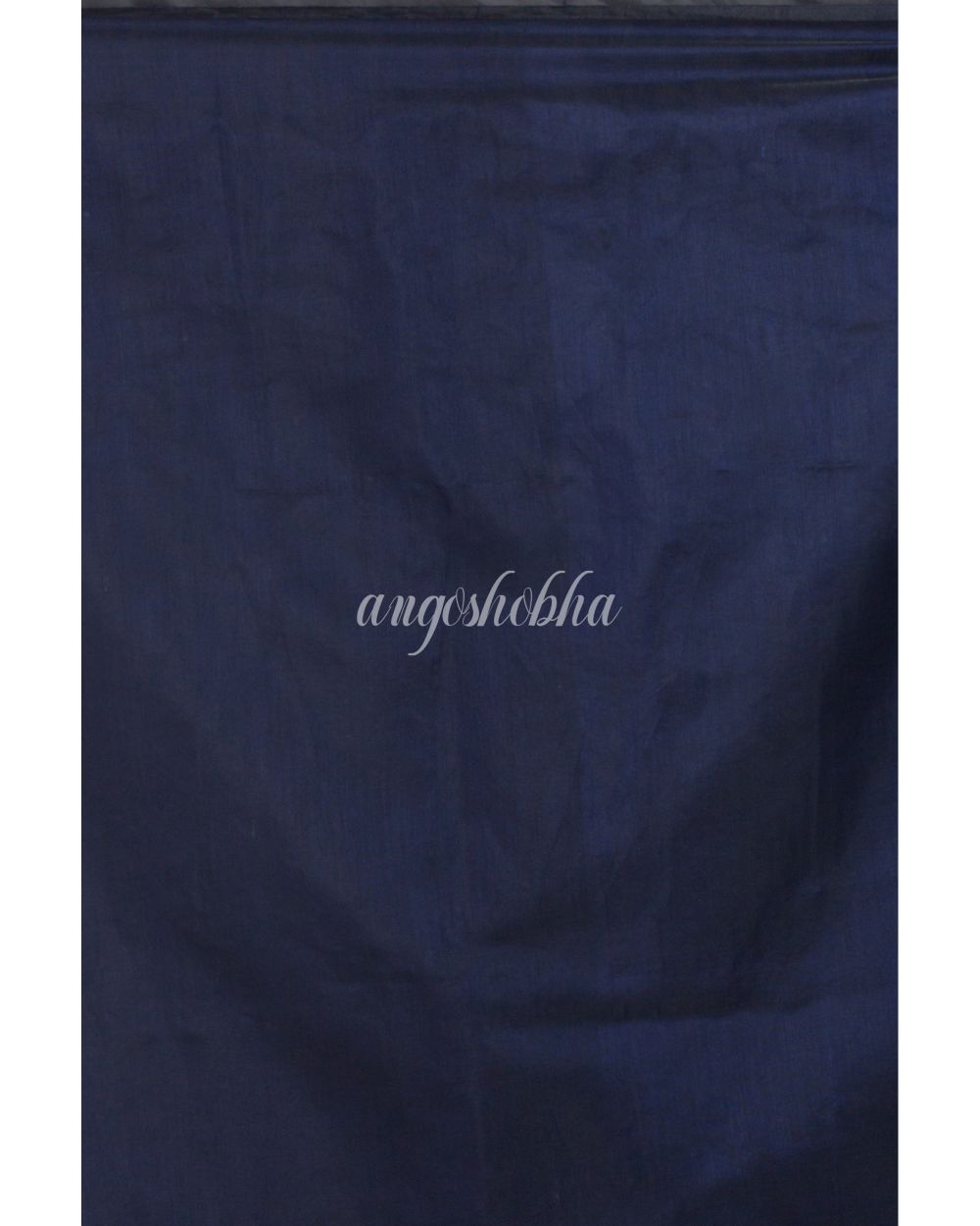 Navy Blue Matka Silk Jamdani Saree angoshobha