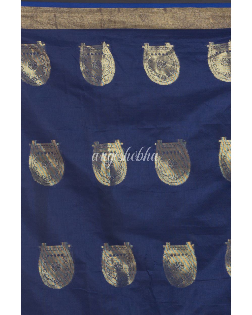 Navyblue Cotton Silk Handloom Saree angoshobha