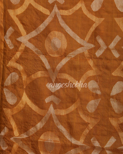 Orange Matka Silk Handloom Traditional Sequin Jamdani Saree angoshobha