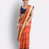 Orange Woven Design Pure Cotton Handwoven Tant Saree angoshobha