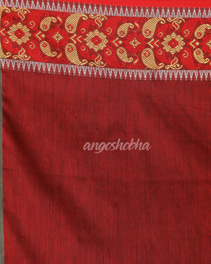 Pastel Grey Handloom Cotton Tangail Saree angoshobha