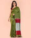 Pea Green Handwoven Cotton Saree