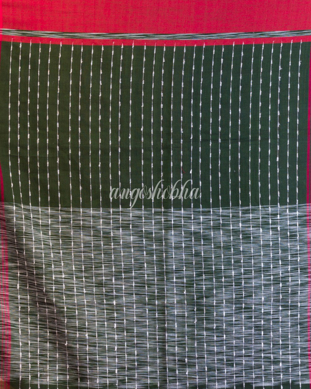 Pea green Handwoven Cotton Saree angoshobha