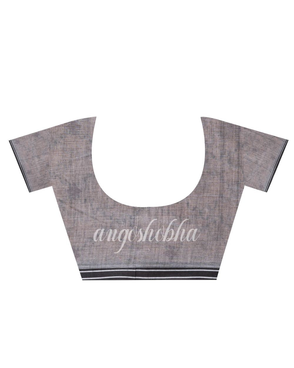 Peach Handloom Cotton Jamdani saree angoshobha