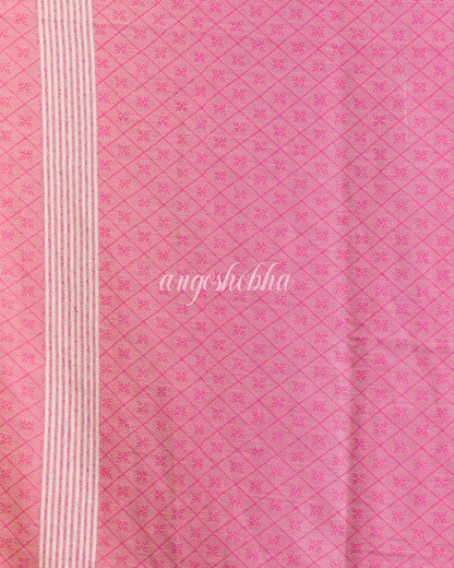 Peach Handloom Cotton Saree angoshobha