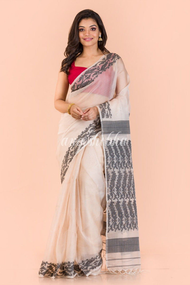 Peach Handwoven Silk Saree