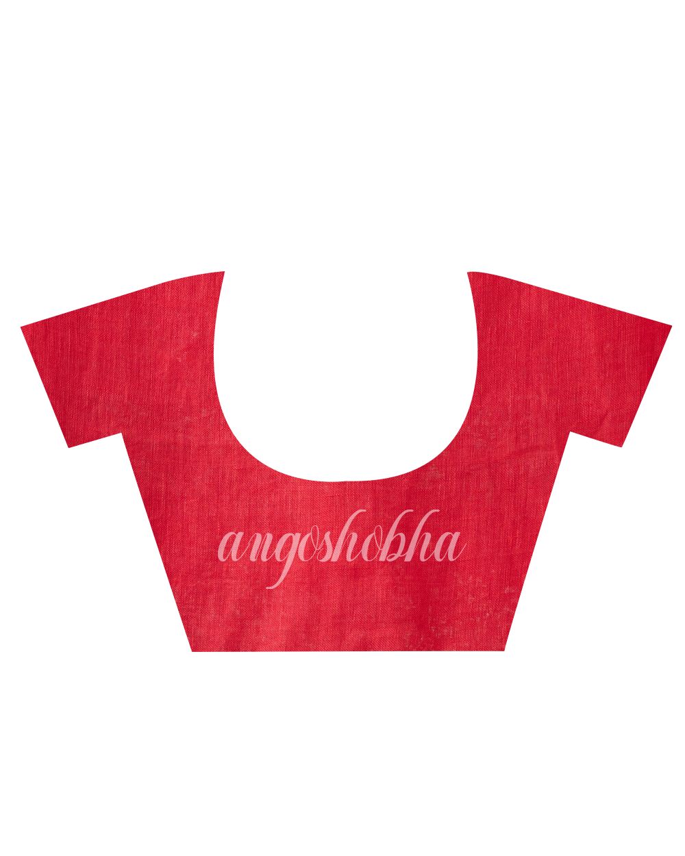 Persian Red Handloom Linen Saree angoshobha