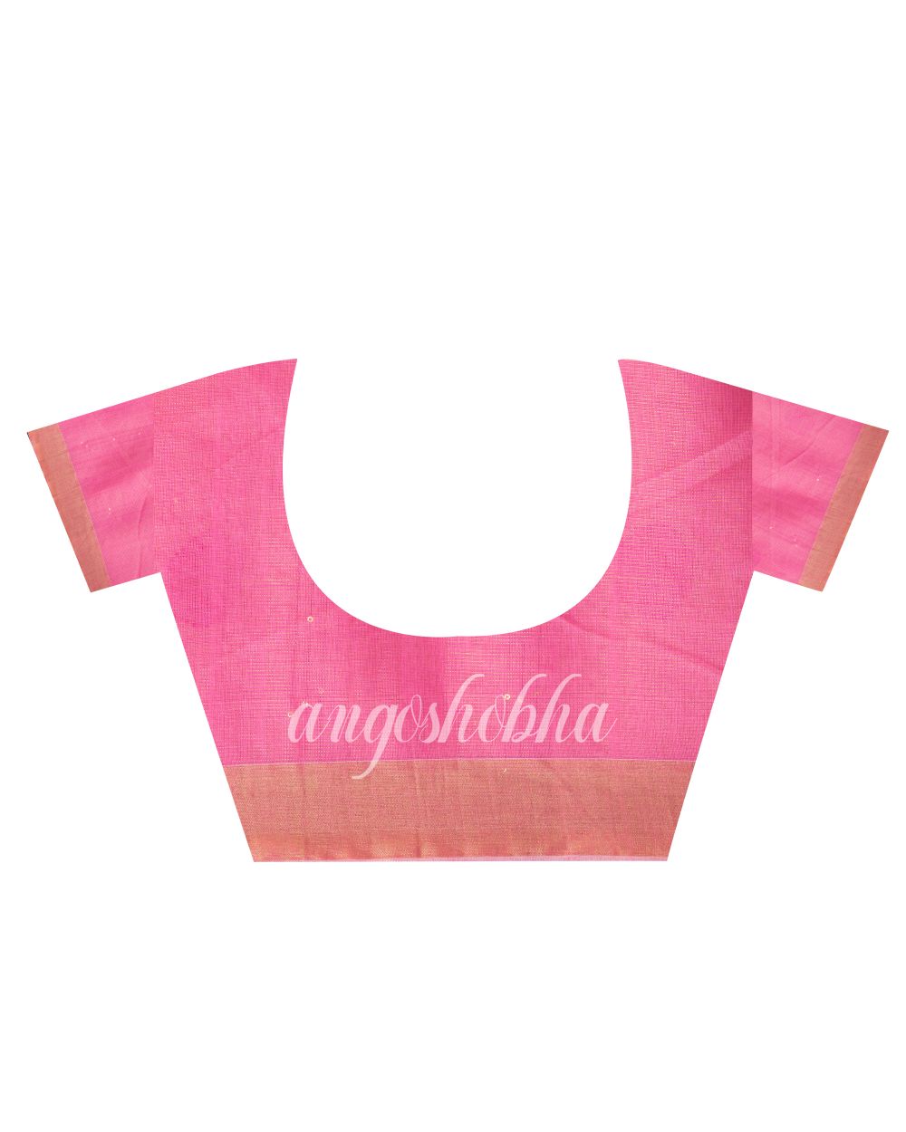 Pink Cotton Blend Handloom Jamdani Saree angoshobha