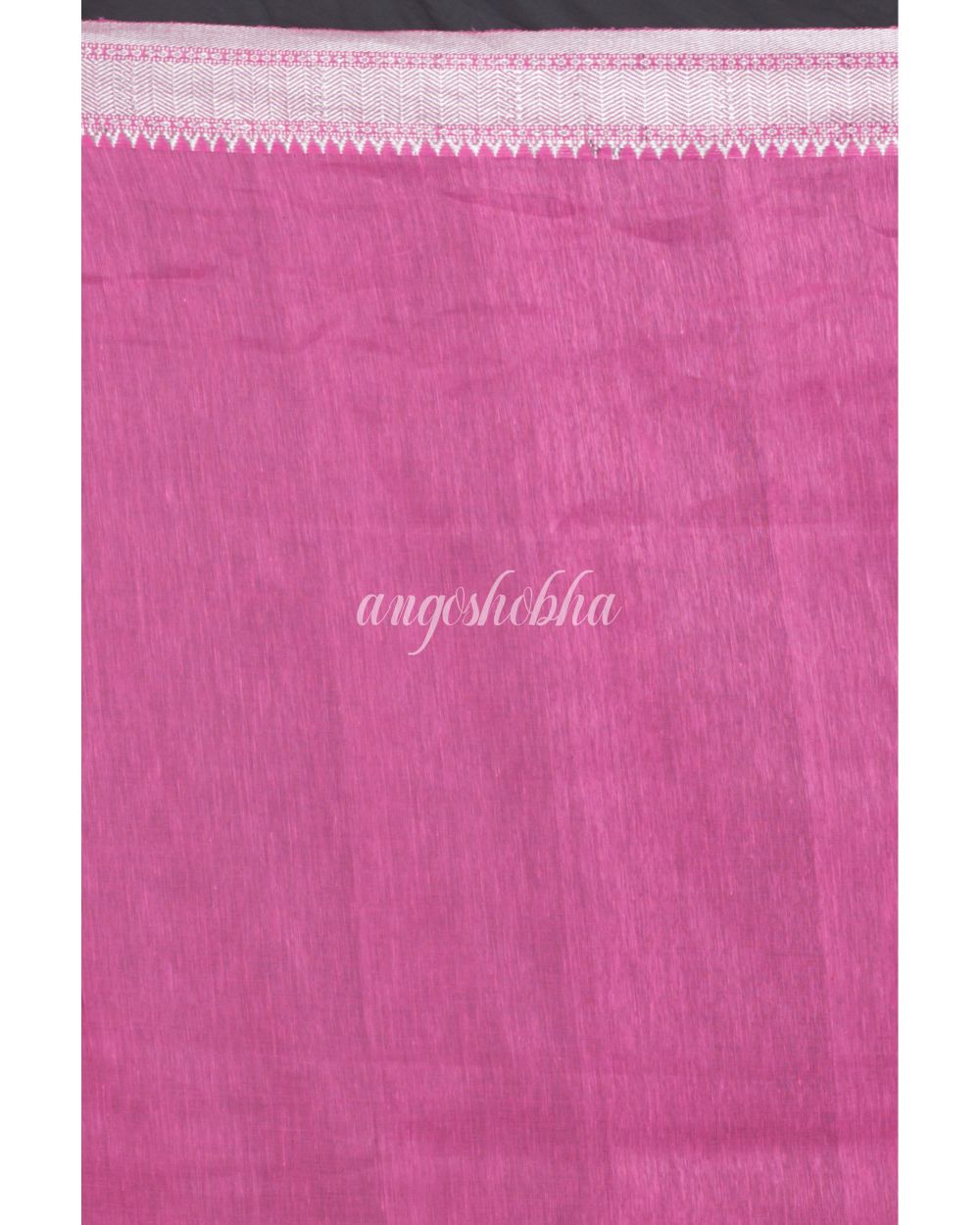 Pink Cotton Linen Jamdani Saree angoshobha