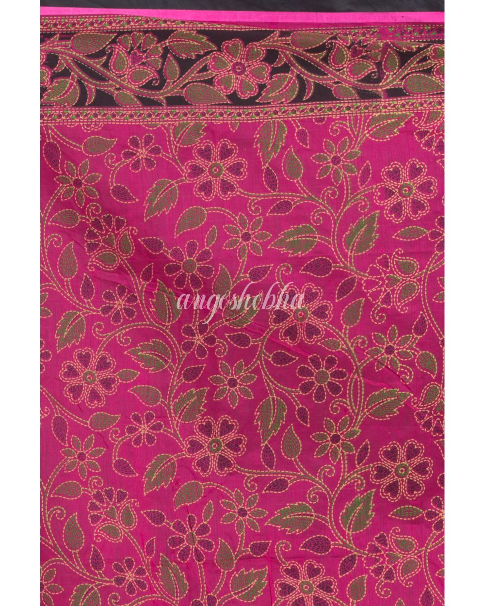 Pink Handloom Festive Cotton Silk Saree angoshobha