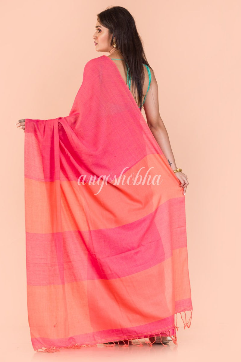 Pink Handwoven Cotton Saree