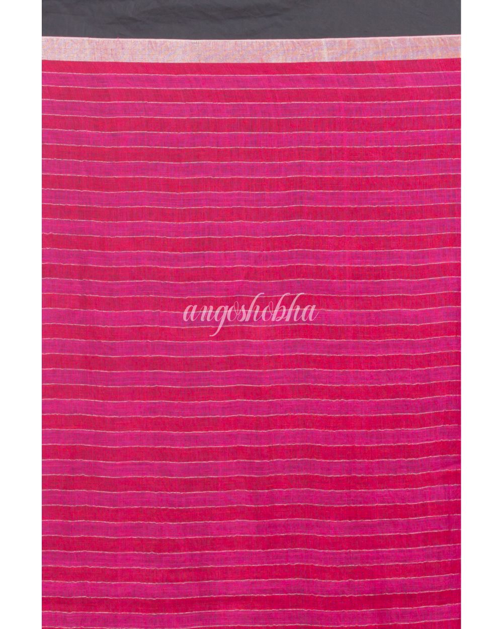 Pink Handwoven Linen Saree angoshobha