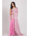Pink Handwoven Linen Saree