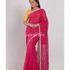 Pink Handwoven Linen Saree angoshobha