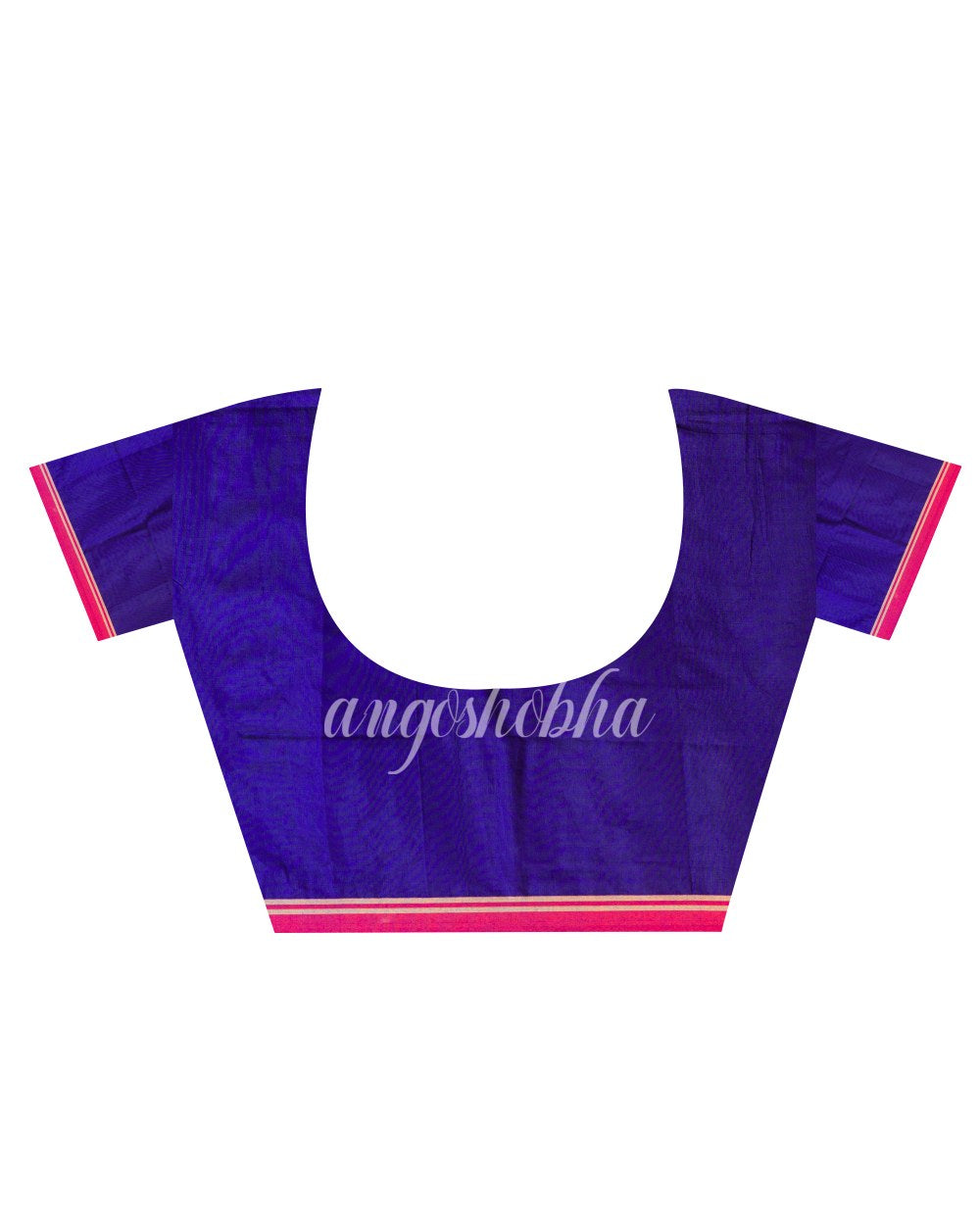 Pink Temple Border Blended Cotton Jamdani Saree angoshobha