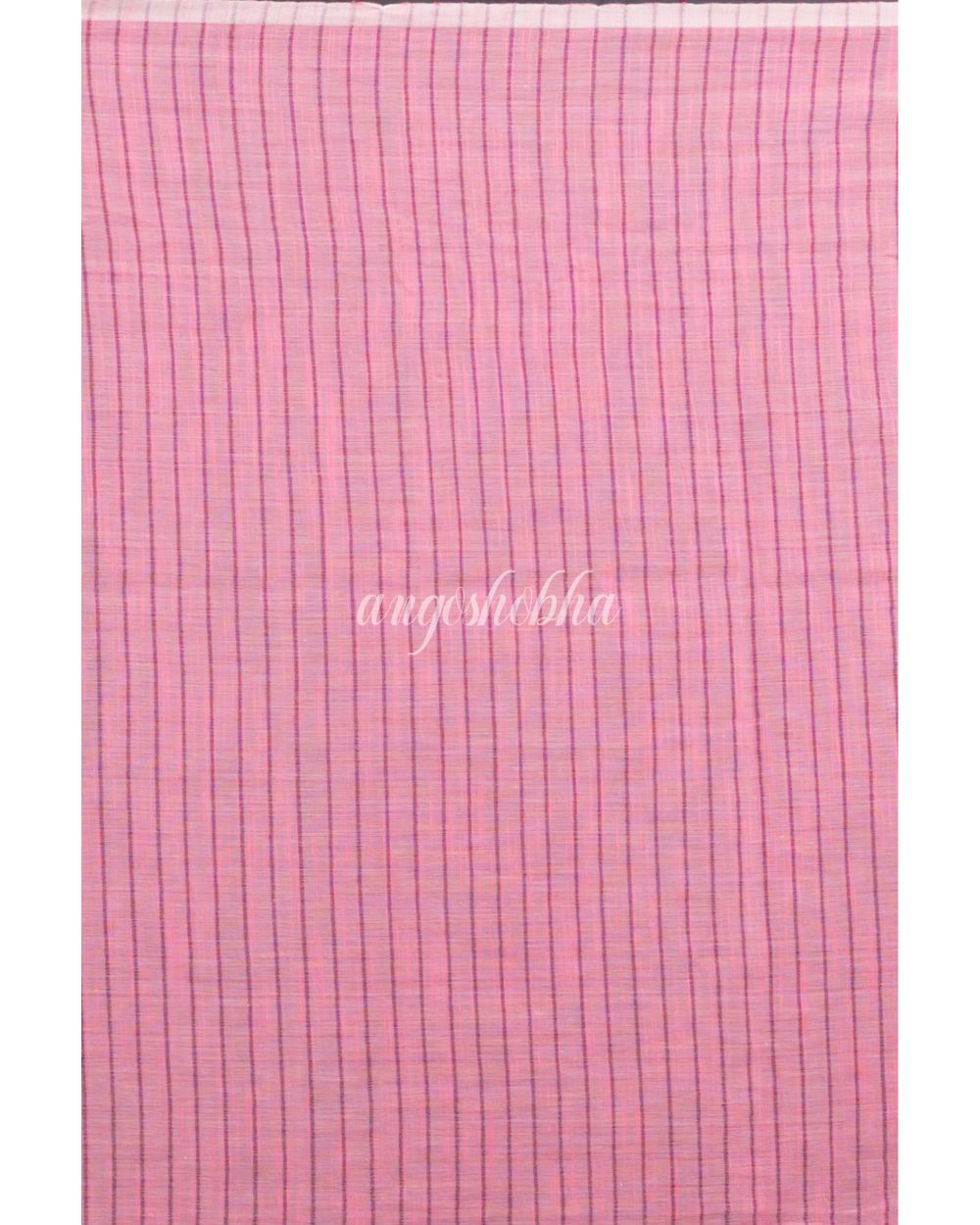 Pink Temple Border Cotton Saree angoshobha