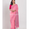 Pink Temple Border Cotton Saree angoshobha