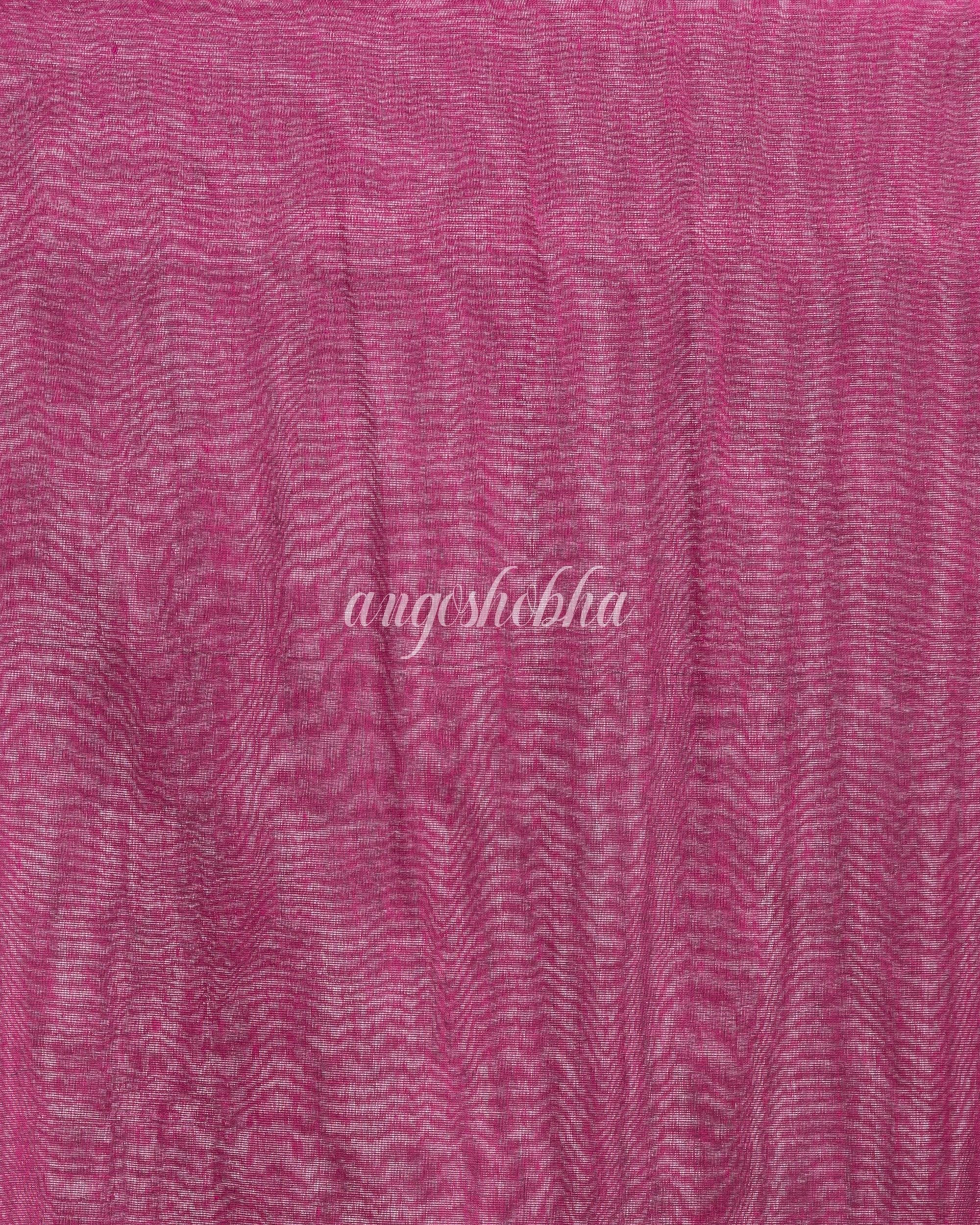 Pink handloom bengal cotton saree angoshobha