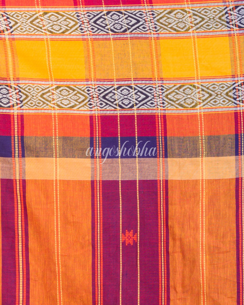 Purple Cotton Begampuri Saree angoshobha
