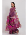 Purple Linen Jamdani Saree