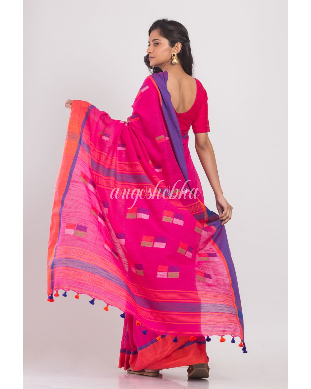 Rani Cotton Handloom Saree angoshobha