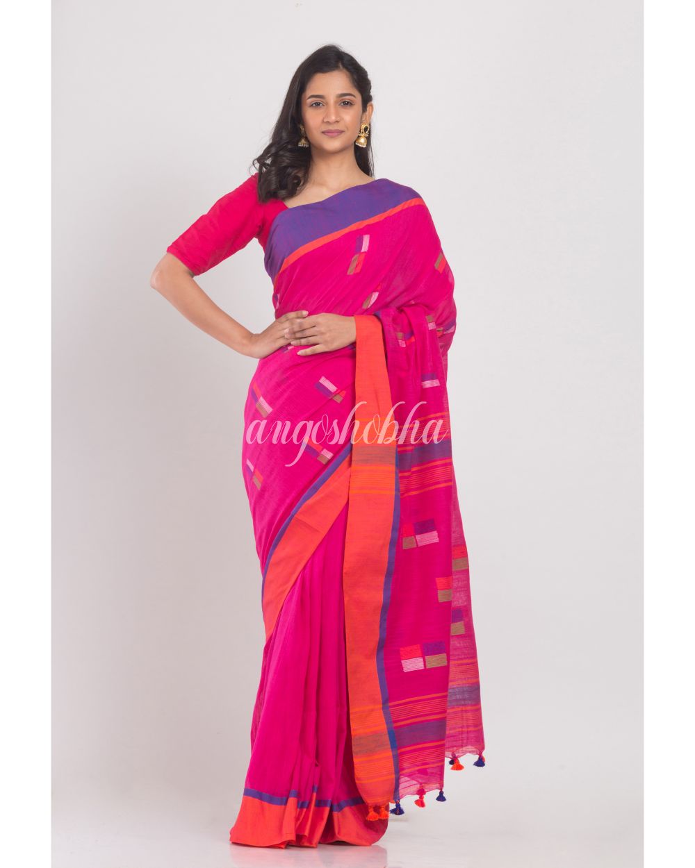 Rani Cotton Handloom Saree angoshobha