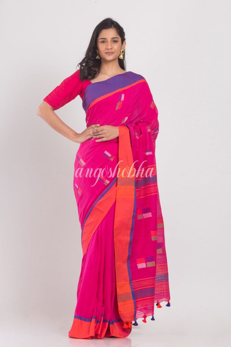 Rani Cotton Handloom Saree