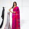 Rani Pink Cotton Blend Festive Jamdani Saree angoshobha