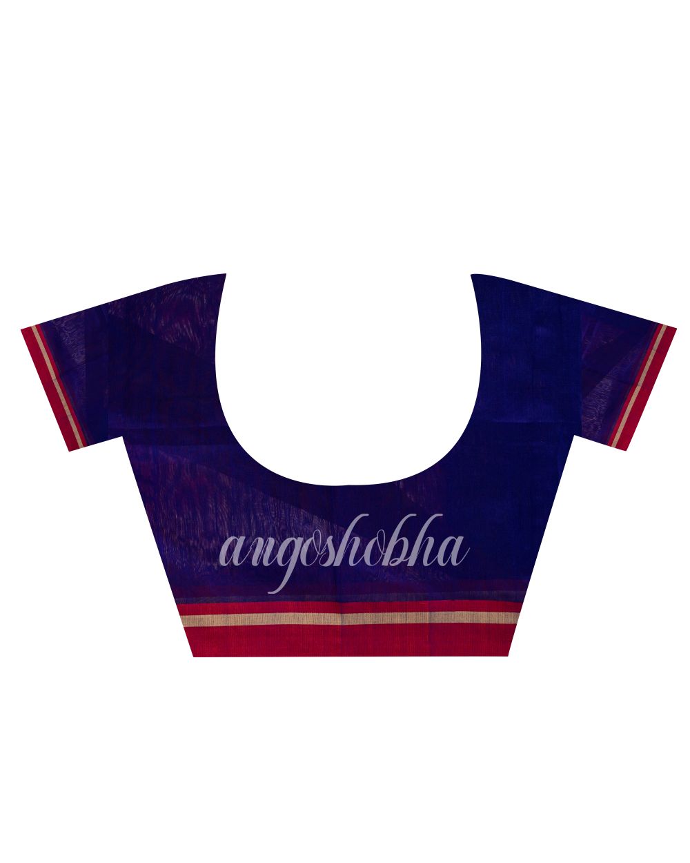 Rani Pink Cotton Blend Temple Border Jamdani Saree angoshobha