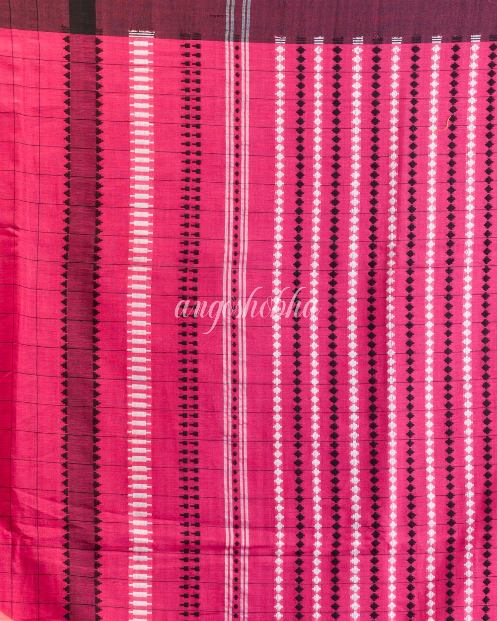 Rani Pink Handwoven Cotton Saree angoshobha