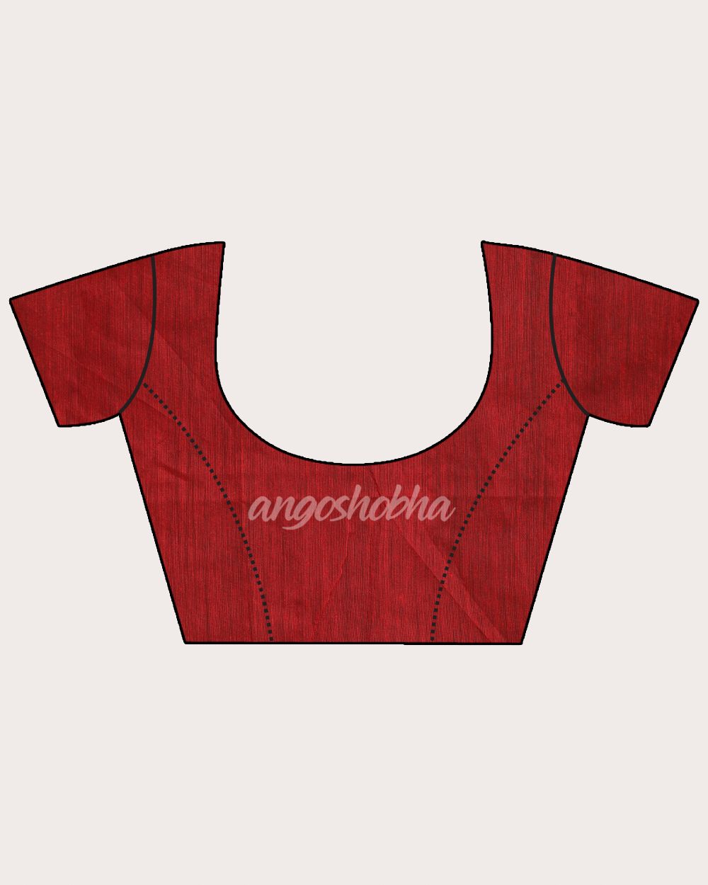 Red Cotton Blend Handloom Jamdani Saree angoshobha