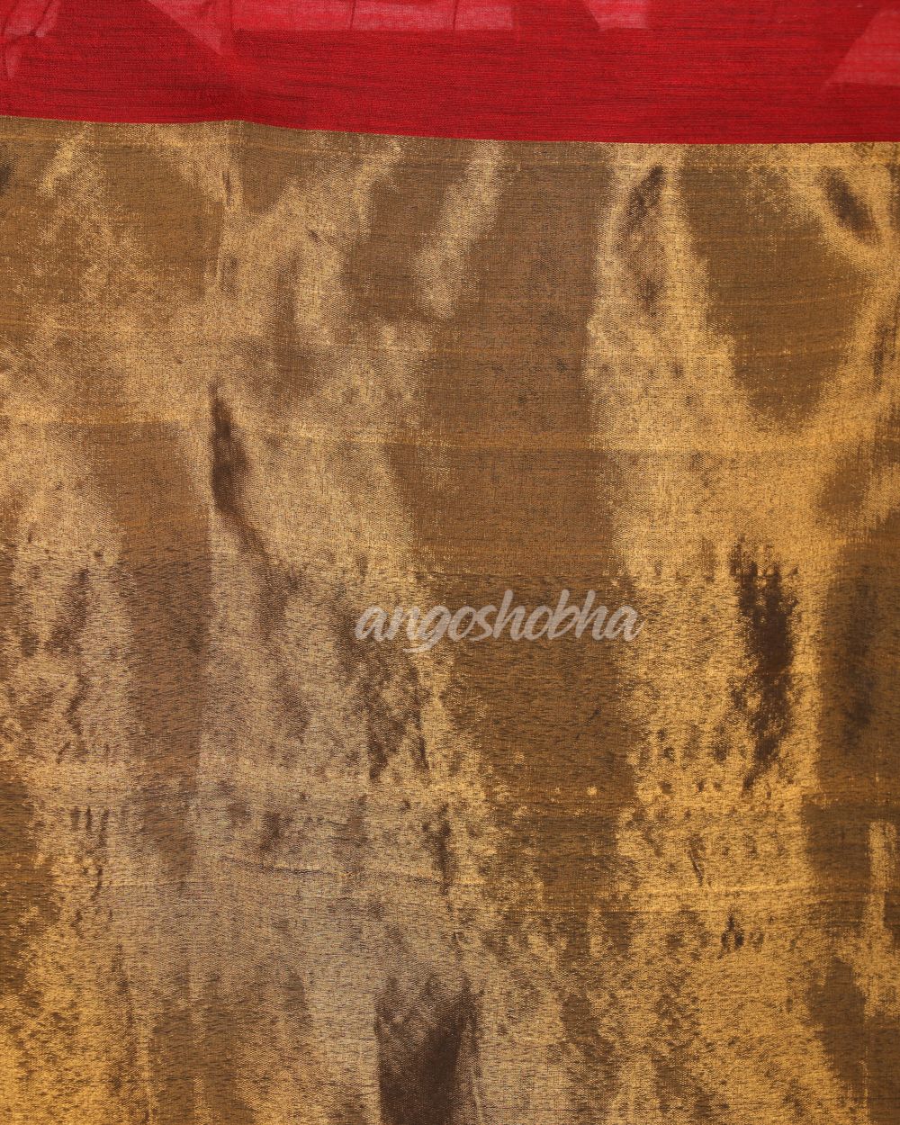 Red Cotton Blend Handloom Jamdani Saree angoshobha