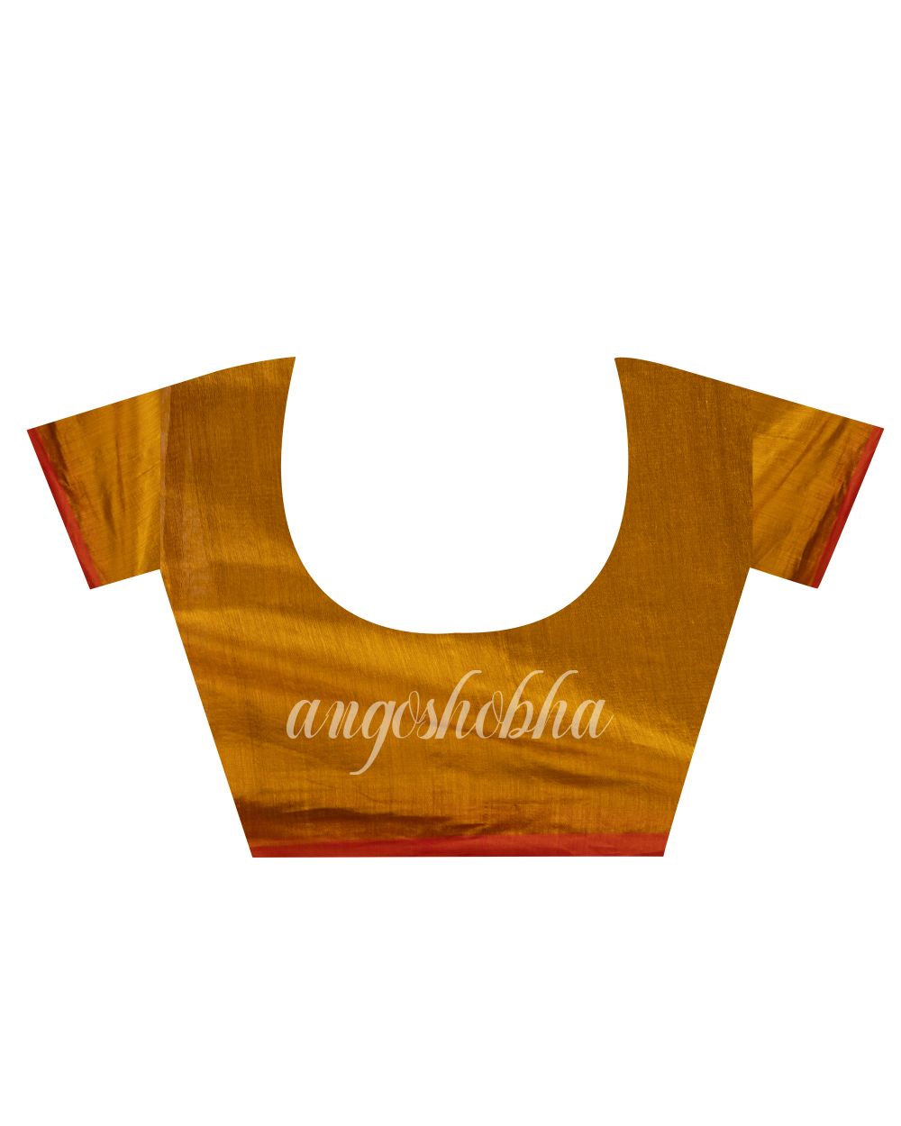 Red Cotton Blend Temple Border Jamdani Saree angoshobha