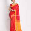 Red Handloom Blended Cotton Saree angoshobha