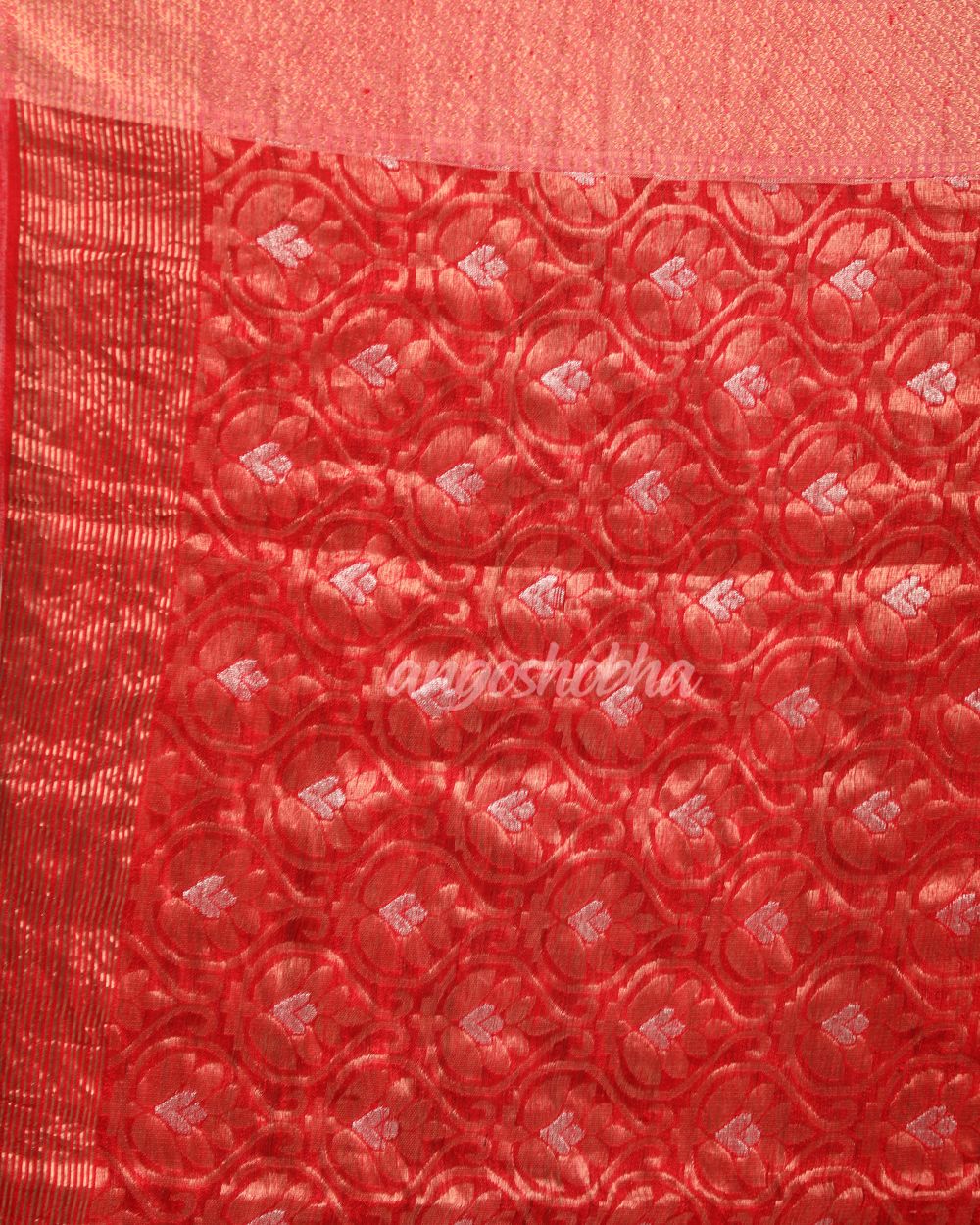 Red Handloom Traditional Tangail Matka Silk Saree angoshobha