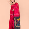 Red Handwoven Blended Cotton Saree angoshobha