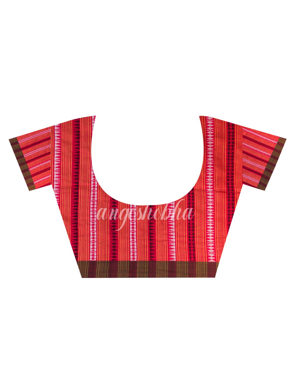 Red Handwoven Cotton Saree angoshobha