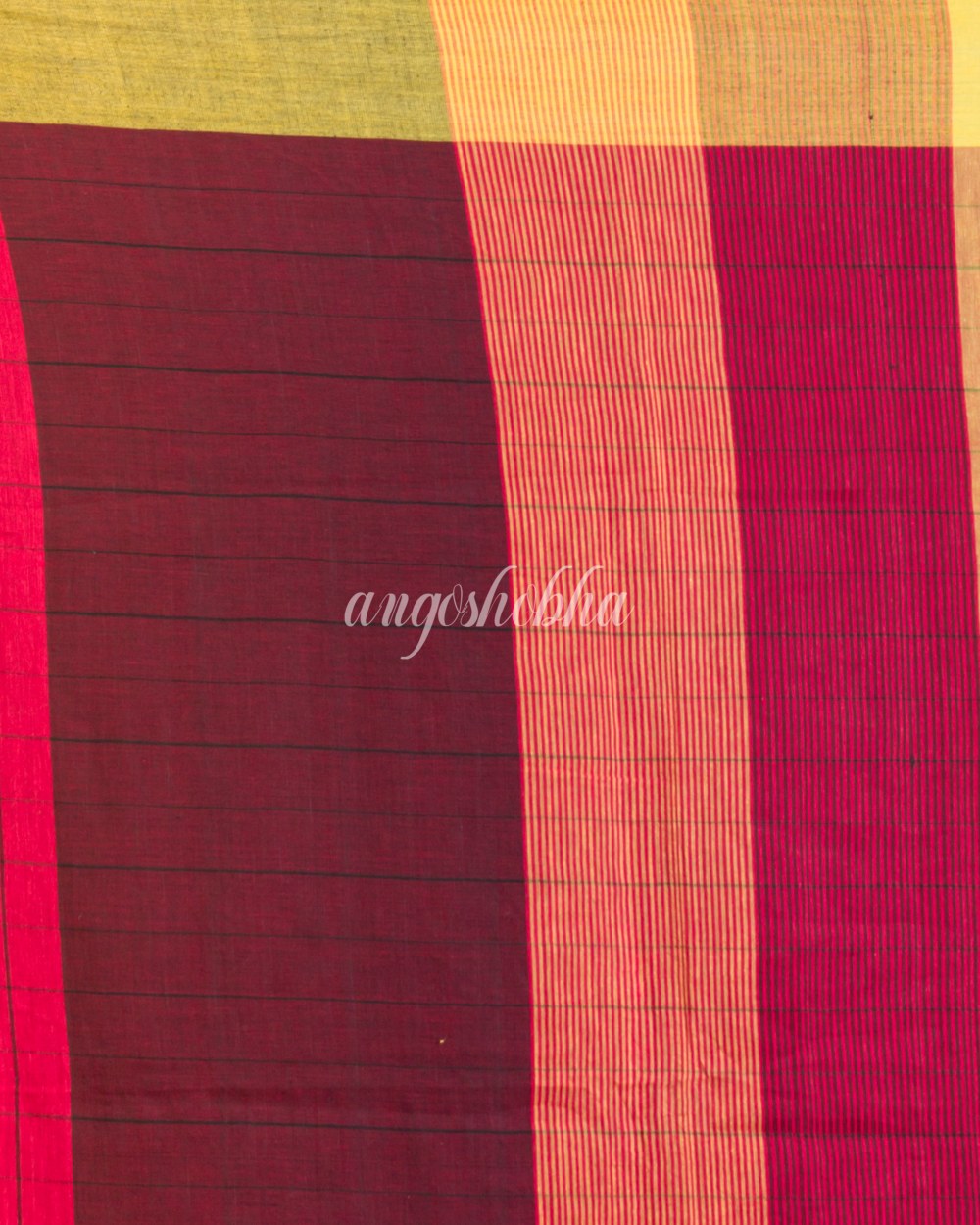 Red Handwoven Cotton Saree angoshobha