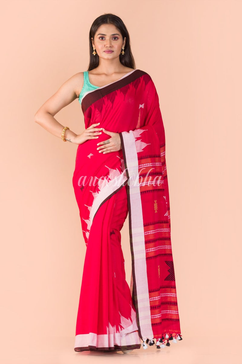 Red Handwoven Cotton Saree
