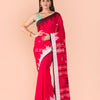 Red Handwoven Cotton Saree angoshobha