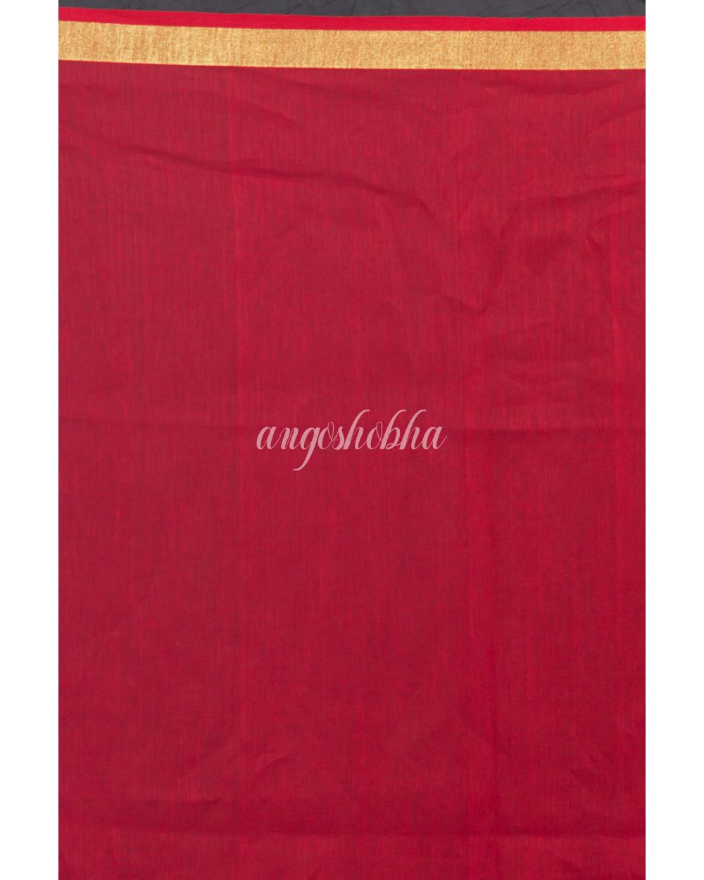 Red Handwoven Linen Saree angoshobha