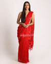 Red Matka Silk Handloom Traditional Sequin Jamdani Saree