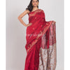 Red Matka Silk Jamdani Saree angoshobha