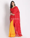Red Yellow Cotton Silk Jamdani Saree