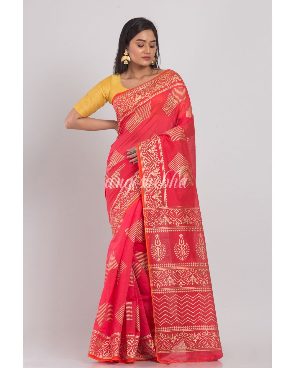 Rose Handloom Festive Cotton Silk Saree angoshobha