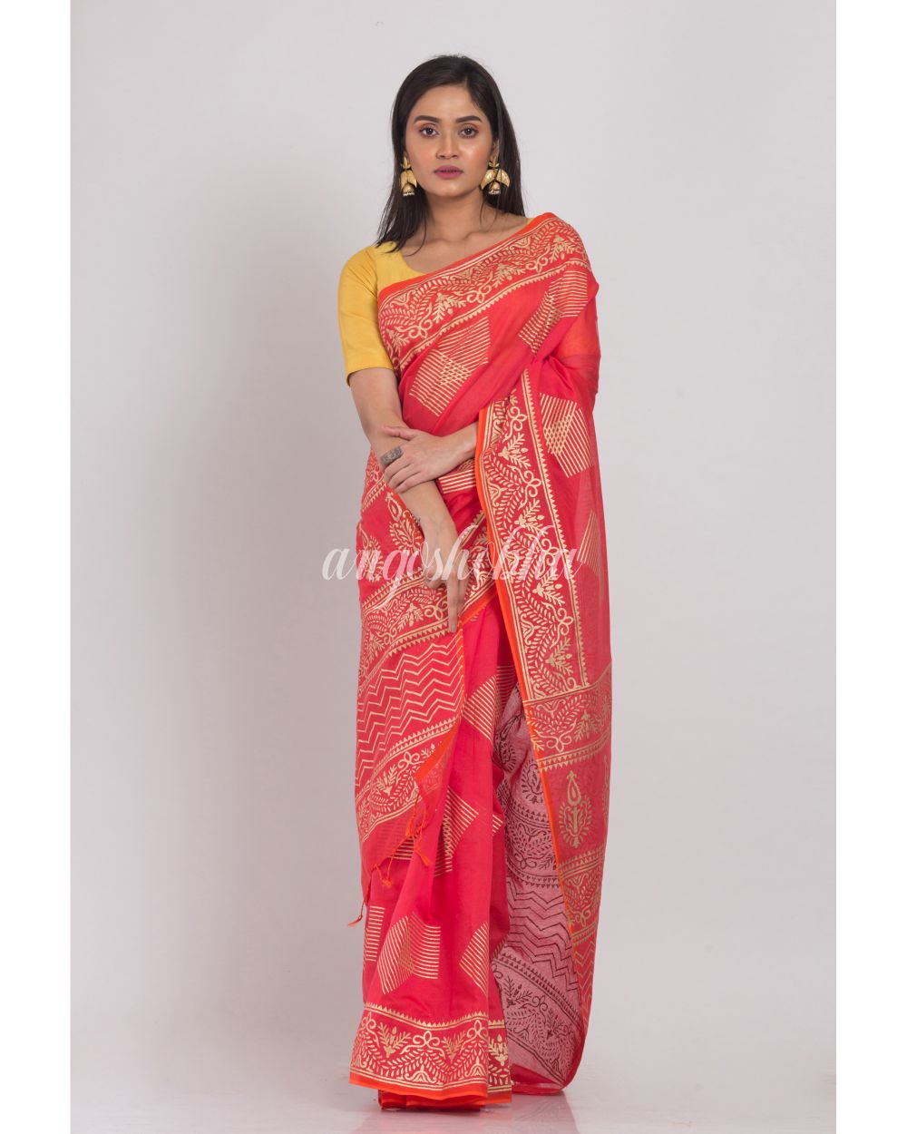 Rose Handloom Festive Cotton Silk Saree angoshobha