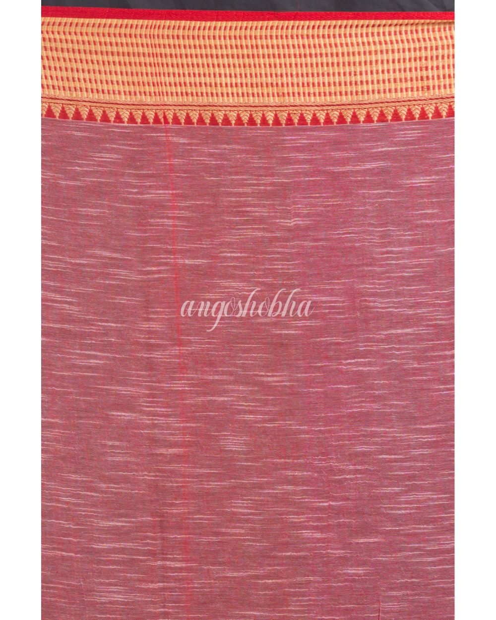 Rose Red Soft Cotton Handloom Saree angoshobha