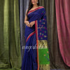 Royal Blue Cotton Blend Traditional Jamdani Saree angoshobha