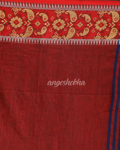 Royal Blue Handloom Cotton Tangail Saree angoshobha