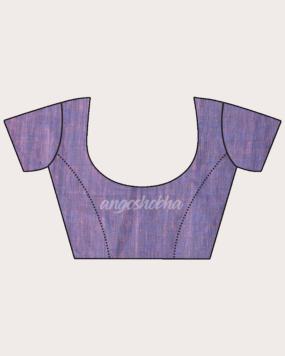 Royal Blue Light Pink Traditional Handloom Linen Saree angoshobha